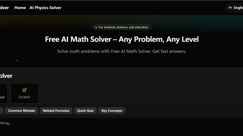 Free AI Math Solver application interface and features