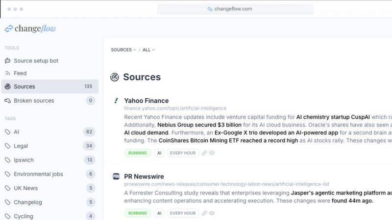 Changeflow screenshot