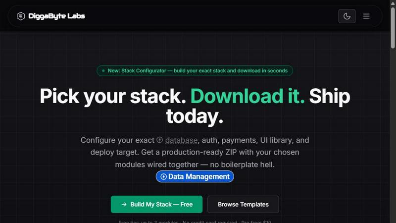 DiggaByte Labs application interface and features