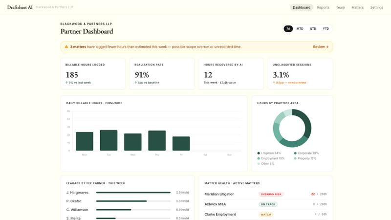 Draftsheet AI - product for Legal