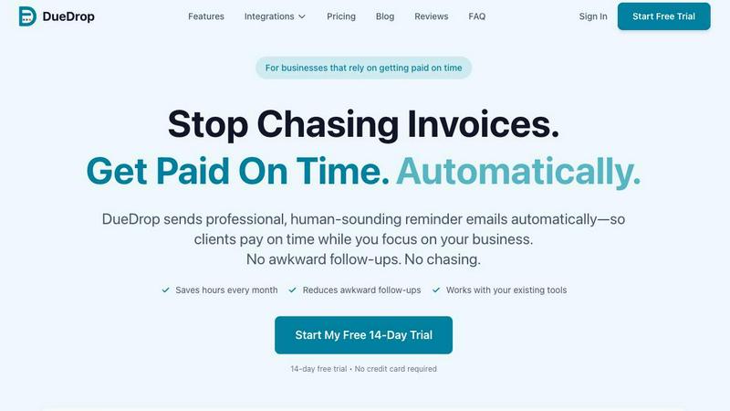 DueDrop application interface and features