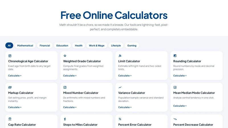 EasyCalc application interface and features