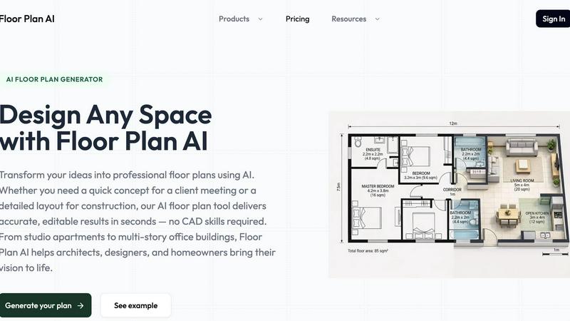 Floor Plan AI - product for Image Generation