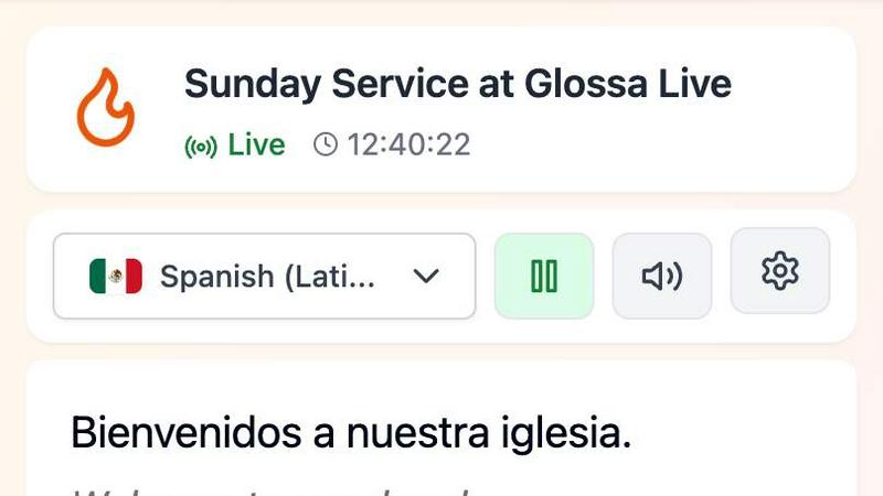 Glossa application interface and features