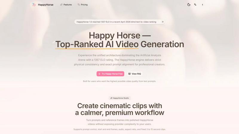 Happyhorse application interface and features