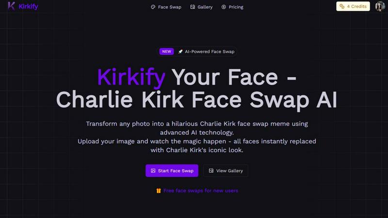 Kirkify - Charlie Kirk Face Swap AI - product for productivity