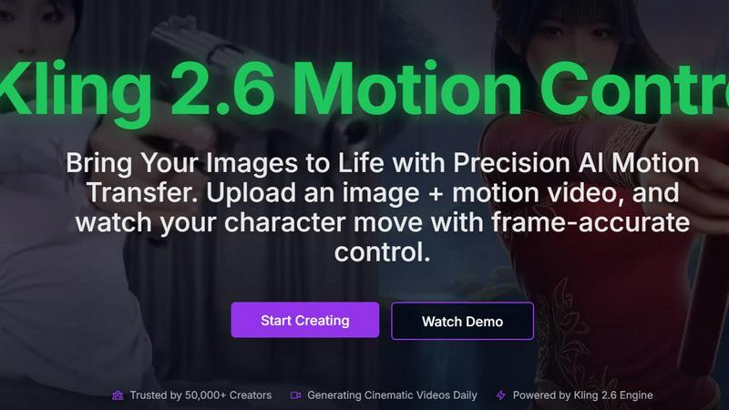 Kling 2.6 Motion Control - product for productivity