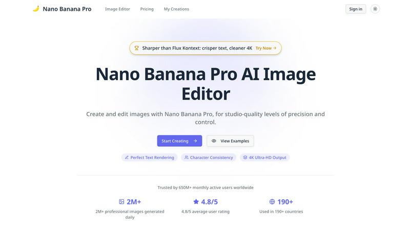 Nano Banana Pro - Studio AI Generator - product for Design Tools