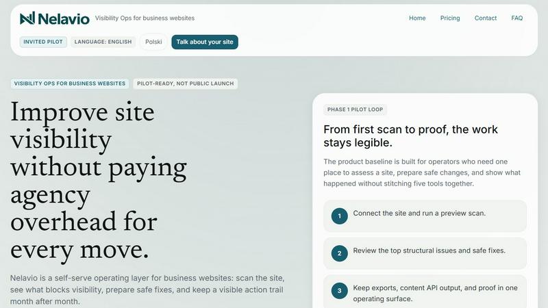 Nelavio application interface and features