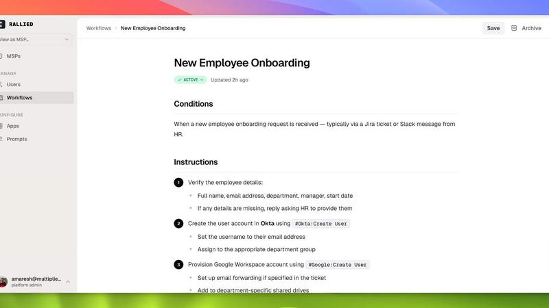Rallied AI - product for Software