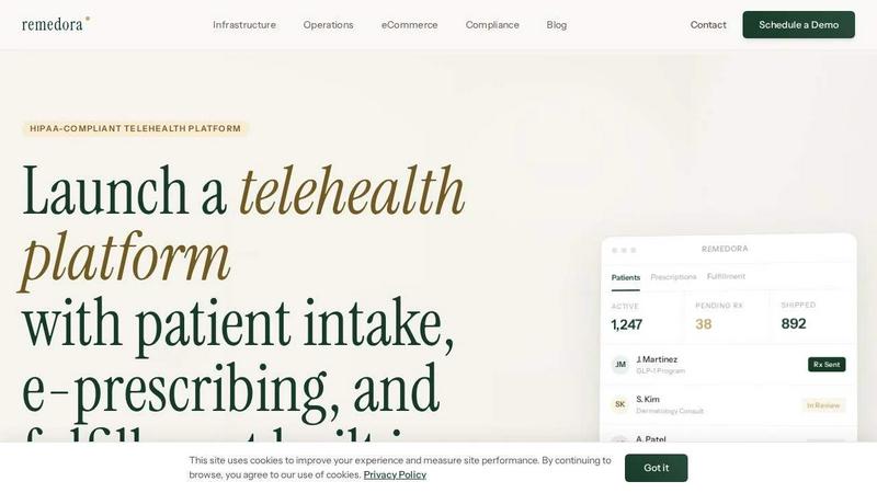 Remedora application interface and features