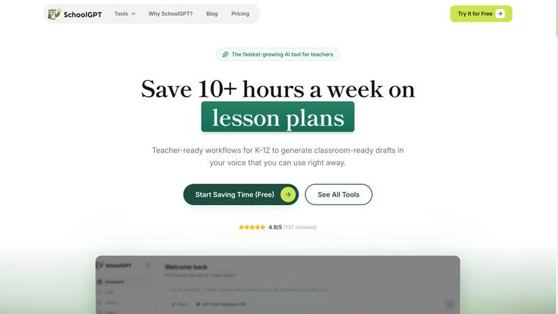 SchoolGPT application interface and features