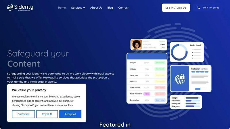 Copyright Protection - DMCA application interface and features