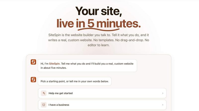 SiteSpin application interface and features