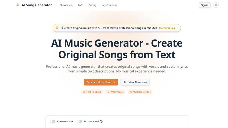 AI Song Generator - Vocal Music Maker