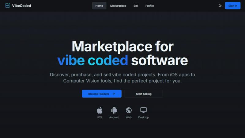 Vibe Coded application interface and features