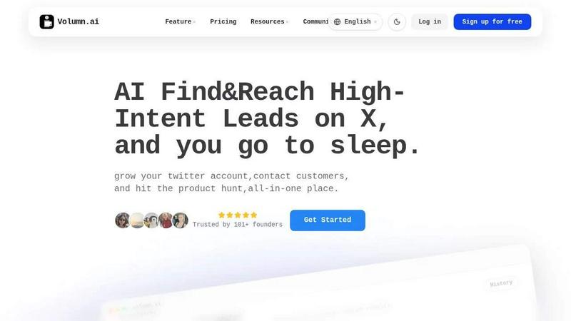 Volumn.ai application interface and features