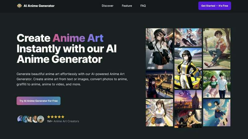 AI Anime Generator application interface and features