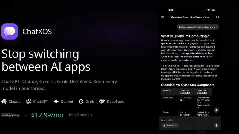 ChatXOS application interface and features