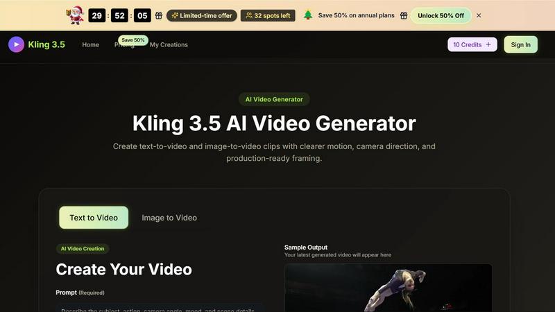 Kling 3.5 - product for Content Creation