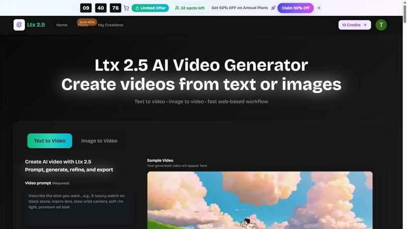 Ltx 2.5 application interface and features