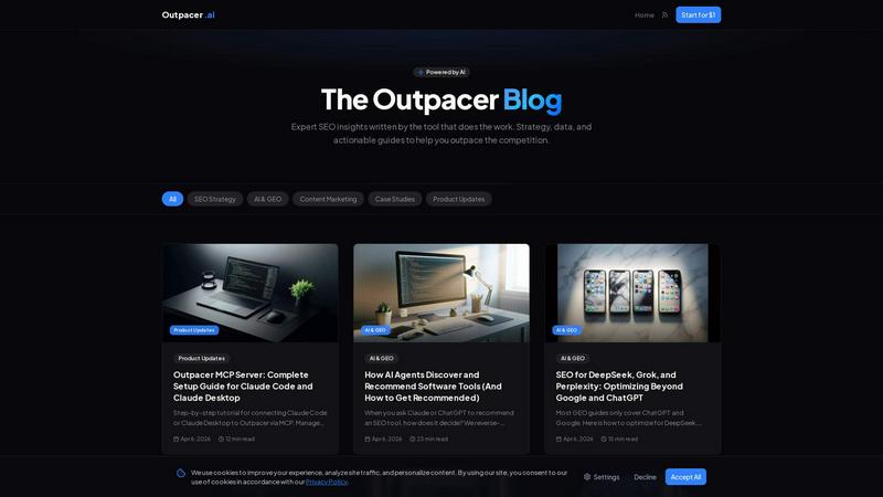 Outpacer.ai application interface and features