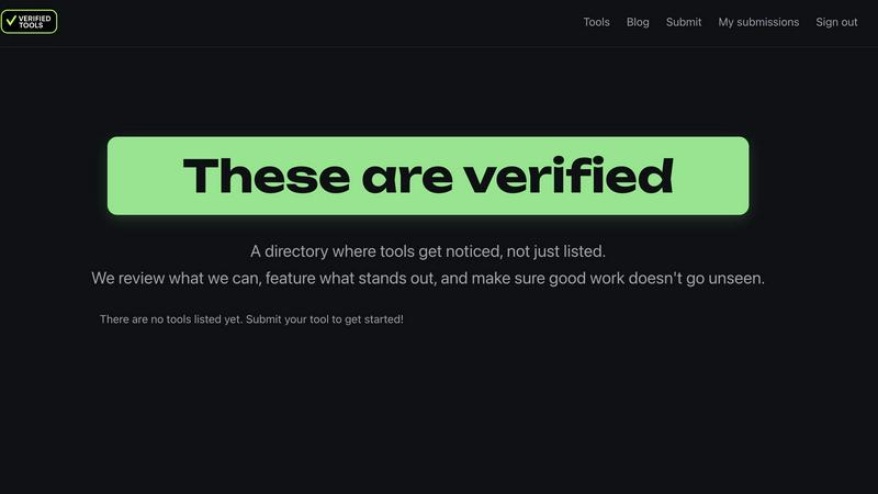 Verified Tools application interface and features