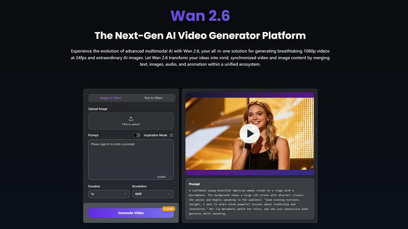 Wan 2.6 AI Video - product for productivity